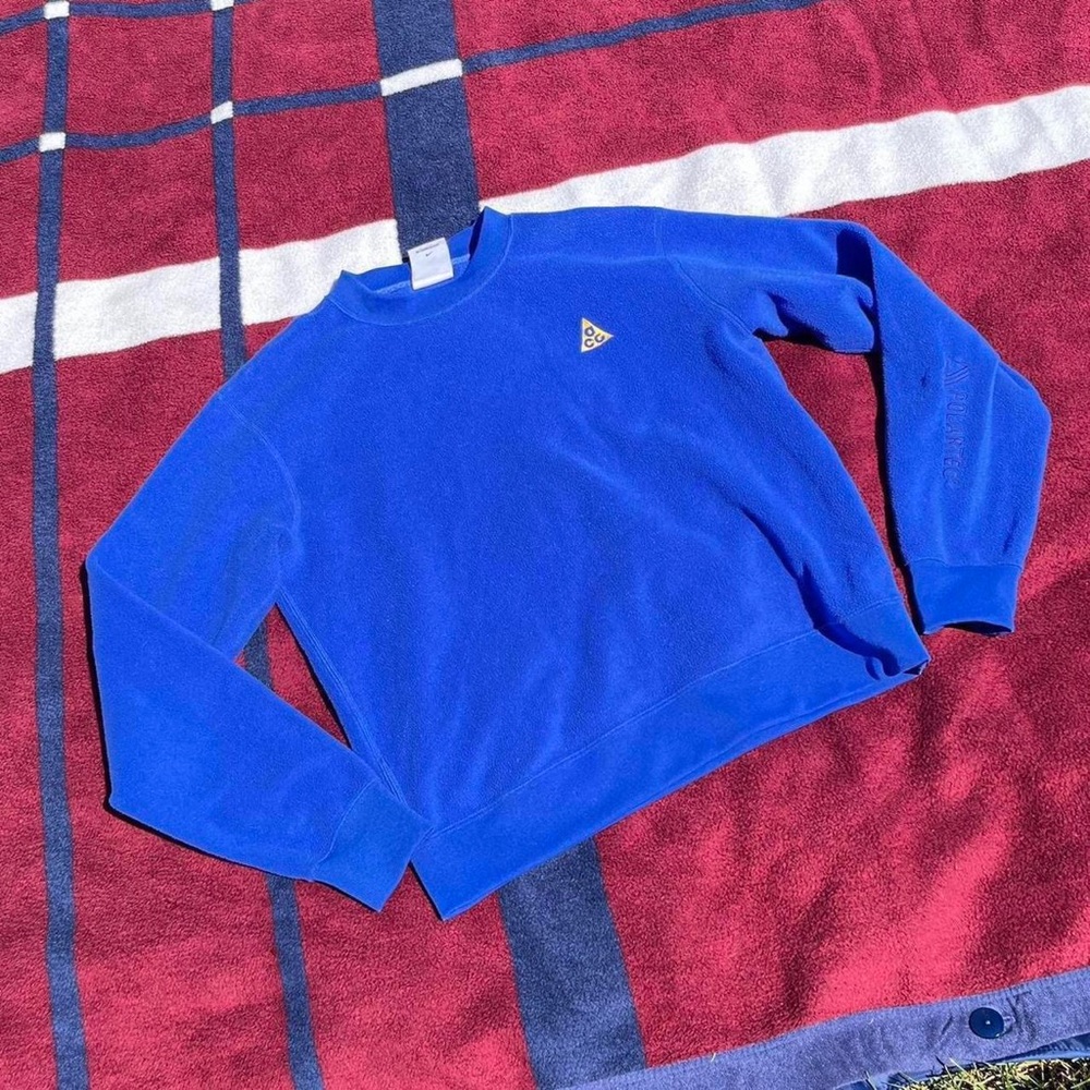 Nike ACG Polartec Wolf Tree Women’s fleece pullover crewneck sweater blue S